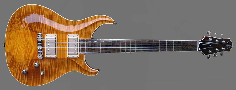 Standard SB, Chevron flame Maple top, Amber stain